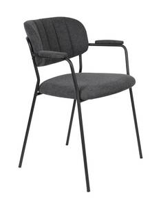 Lot de 2 chaises Jolien Gris - Textile - 60 x 79 x 57 cm