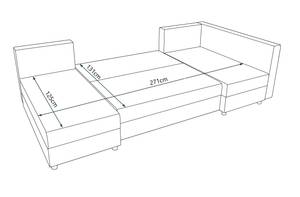 Ecksofa STARI6 Steingrau - Ecke davorstehend links