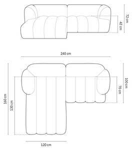 modulares Ecksofa HARRY 3 Sitzplätze Bronze