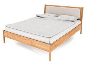 Bett mit Polsterkopfteil INA Holz - Wildeiche - 80 x 200 cm