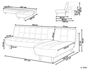 Ecksofa ALSTEN Schwarz - Eiche Hell - Ecke davorstehend links