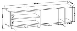 Meuble TV Rosmar Beige - Bois manufacturé - 35 x 49 x 160 cm