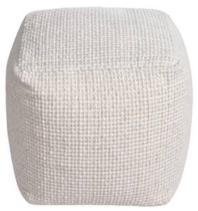 Pouf LABERDEN Blanc - Textile - 40 x 40 x 40 cm