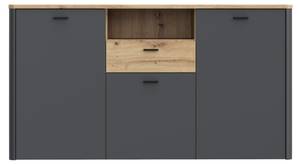 Sideboard Leone 4 Grau - Holzwerkstoff - 158 x 87 x 42 cm