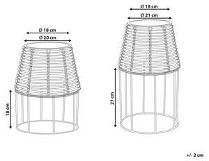 Indoor Blumentopf BORAGO 2-tlg Braun - Polyrattan - 20 x 40 x 20 cm