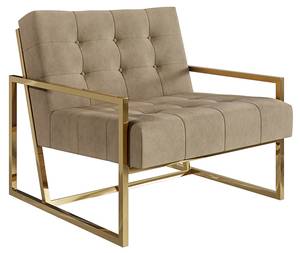 Loungesessel Chicago Beige - Gold - Gold