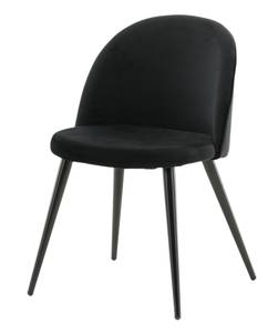 Chaise de salle à manger Velvet lot de 2 Noir