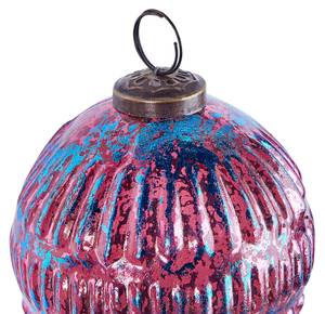 Boules de Noël ASTRAL Bleu - Rose foncé - Verre - 11 x 14 x 11 cm