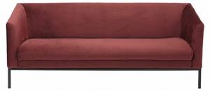 3-Sitzer-Sofa aus Samtstoff Rot - Textil - 71 x 73 x 182 cm
