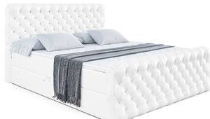 Boxspringbett BOXI8-Z Hochglanz Weiß - Breite: 140 cm - H4