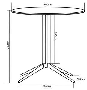 Table à manger Adel Gris - Bois manufacturé - 60 x 75 x 60 cm