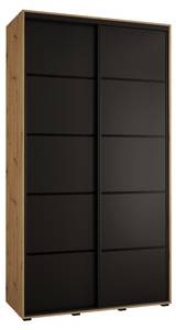 ARMOIRE À PORTES COULISSANTES DAVOS 4 Noir - Imitation chêne - Largeur : 130 cm