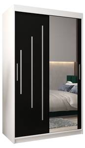 Armoire à portes coulissantes york 2 Noir - Blanc - Largeur : 120 cm - 2 porte