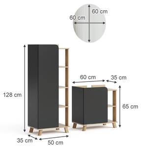 Badmöbel Set Karen 47292 Anthrazit - Eiche Sonoma Dekor