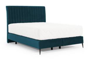 Boxspringbett BASALIC Blaugrau - Breite: 140 cm