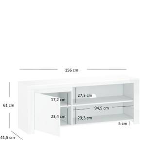 Lowboard Linola Weiß - Holzwerkstoff - 61 x 156 x 42 cm