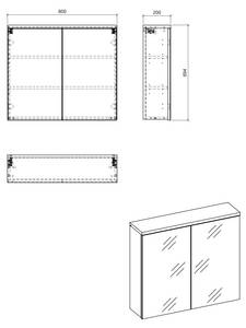 Armoires de toilette BALI MC80 2D Blanc