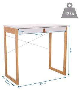 Schreibtisch TAROLO II Weiß - Holzwerkstoff - 80 x 75 x 42 cm