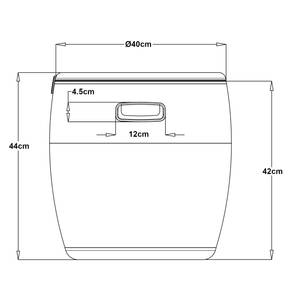 Kühlbox-Hocker Avetrana Braun - Kunststoff - 40 x 44 x 40 cm