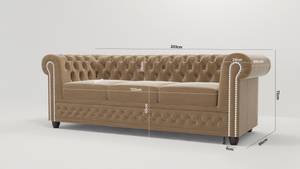 Sofa Karl 3-Sitzer Chesterfield Beige