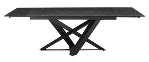 Table extensible MADRIANA Noir - Verre - 100 x 76 x 240 cm