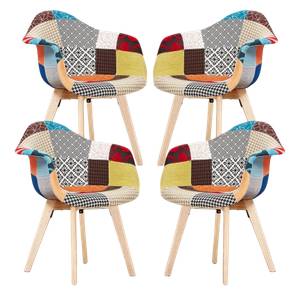 PATCHWORK - Lot de 4 Chaises Scandinaves Multicolore