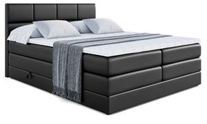 Boxspringbett ARDENI KING Hochglanz Schwarz - Breite: 200 cm