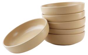 Tiefe Teller Suppenteller 6er Set 19cm Beige - Keramik - 19 x 6 x 19 cm