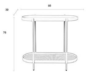 Table console Amaya Beige - En partie en bois massif - 85 x 76 x 39 cm