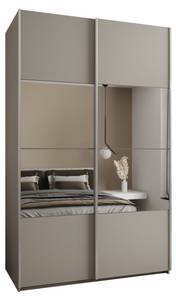 SCHWEBETÜRENSCHRANK LUX Beige - Silber - Breite: 150 cm