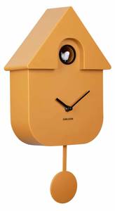 Horloge à pendule ocre Orange - Matière plastique - 22 x 41 x 9 cm