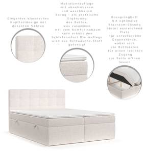 Boxspringbett Tari Beige - Breite: 140 cm