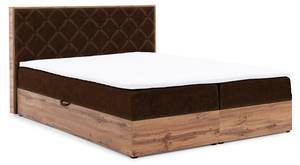 Boxspringbett MAXIMO in Stoff Torre Dunkelbraun - Breite: 149 cm