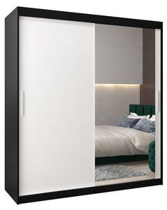 ARMOIRE À PORTES COULISSANTES TOKYO 2 Noir - Blanc - Largeur : 180 cm