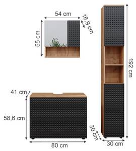 Badmöbel-Set Irma 47212 Dunkelgrau - Sonoma Eiche Trüffel Dekor