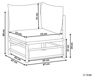 Chaise de jardin CERRETO Blanc crème - Chêne clair - Blanc - 67 x 67 cm