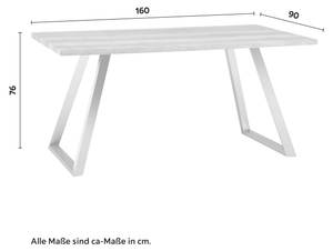 Esstisch MELANI Braun - Metall - 160 x 90 x 76 cm