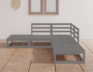 Garten-Lounge-Set (5-teilig) 3009914 Grau - Massivholz - Holzart/Dekor - 70 x 30 x 70 cm