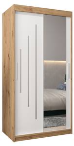 Armoire à portes coulissantes york 2 Imitation chêne - Blanc - Largeur : 100 cm - 2 porte