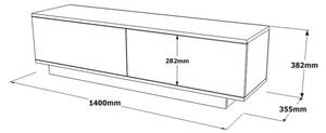 Fernsehschrank Dpoloni Schwarz - Holzwerkstoff - 36 x 39 x 140 cm