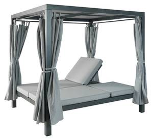 Lounge-Gartenliege J66 Grau - Metall - Textil - 205 x 208 x 190 cm