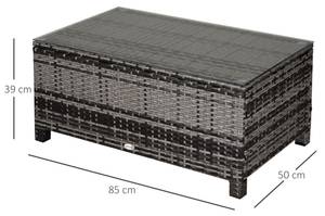 Gartentisch 867-046 Grau - Polyrattan - 50 x 39 x 85 cm