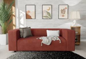 Sofa 2 sitzer Mette aus Cord-Stoff Rubinrot