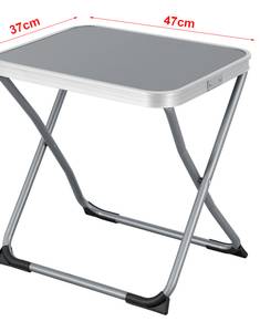 Tabouret et table de camping Barete Gris - Métal - Textile - 47 x 47 x 37 cm