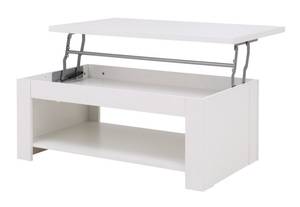 Table basse blanc plateau relevable COOL Blanc - Bois manufacturé - 110 x 44 x 65 cm