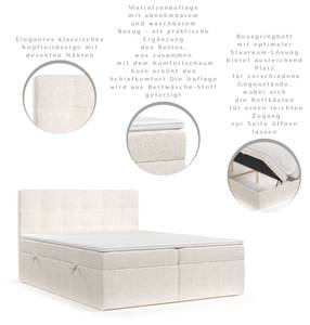 Boxspringbett Tari Creme - Breite: 160 cm