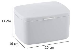 Badezimmer-Container BARCELONA in weiß Weiß - Kunststoff - 20 x 11 x 16 cm