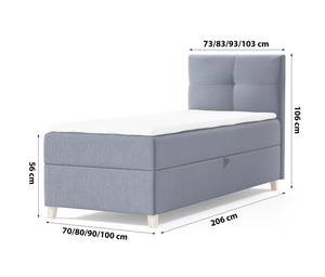 Einzelbett Boxspringbett Anter Mini Nachtblau - Breite: 90 cm - Bettkasten rechts