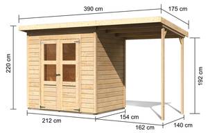 Gartenhaus Mollie B mit Anbaudach Breite: 370 cm