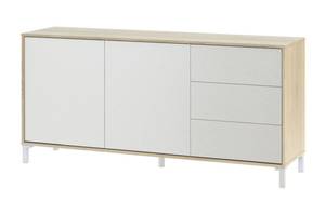 Buffet 2 portes et 3 tiroirs - Brooklyn Blanc - Bois manufacturé - Matière plastique - 41 x 74 x 154 cm